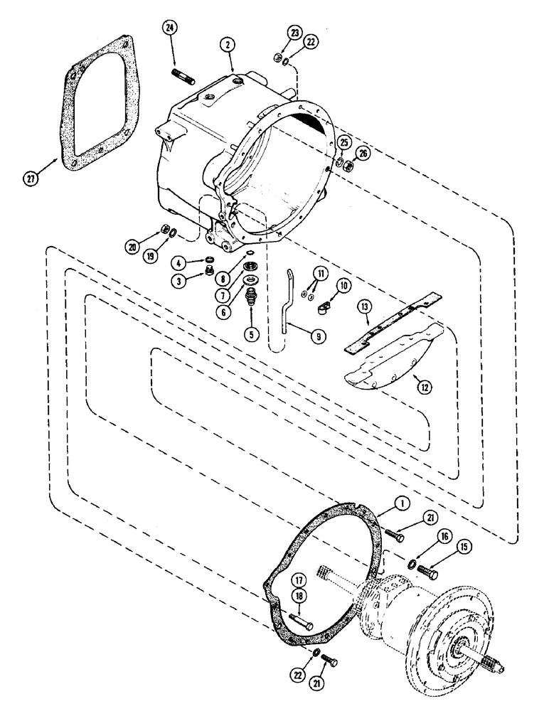 Схема запчастей Case IH 2470 - (114) - CLUTCH HOUSING AND ATTACHING PARTS (06) - POWER TRAIN