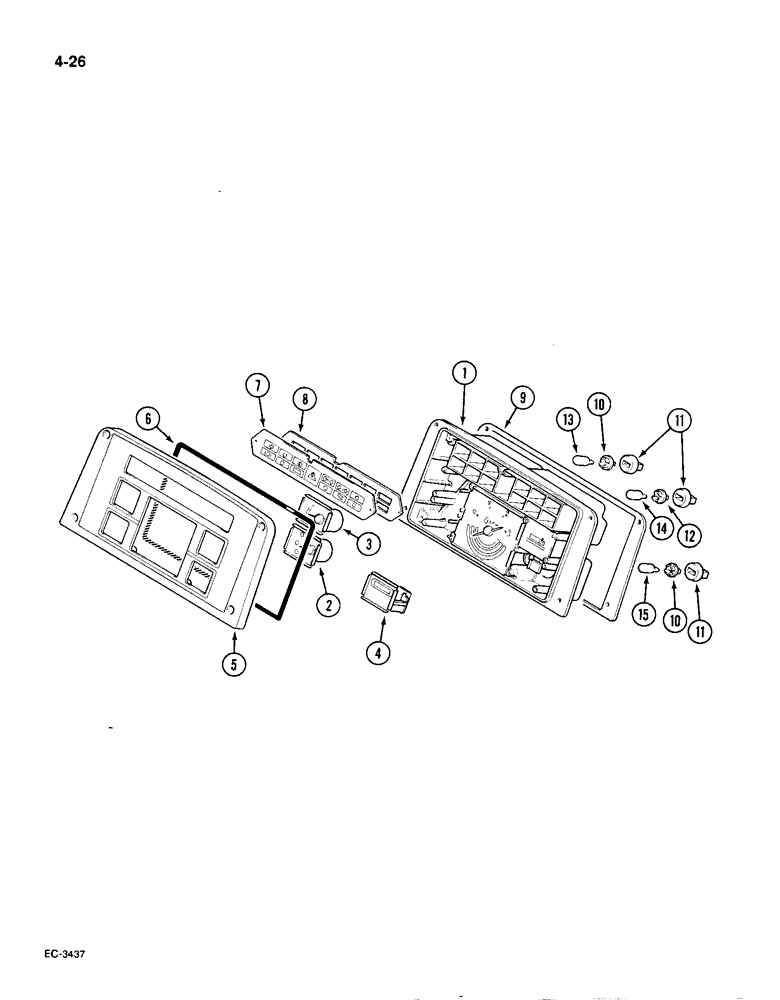 Схема запчастей Case IH 1896 - (4-26) - INSTRUMENT CLUSTER, ANALOG DISPLAY (04) - ELECTRICAL SYSTEMS