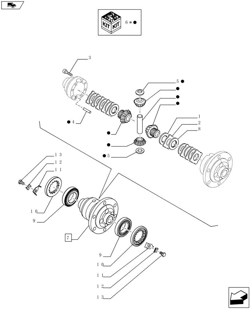 Схема запчастей Case IH FARMALL 65C - (25.102.0301) - FRONT AXLE W/LIMITED SLIP DIFF. (30KM/H - 40KM/H) - DIFFERENTIAL (VAR.330328-332328 / 743559) (25) - FRONT AXLE SYSTEM