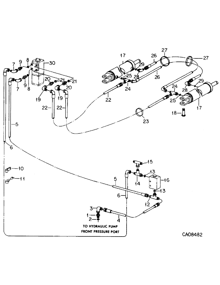 Схема запчастей Case IH 4568 - (10-06) - HYDRAULICS, HYDRAULIC POWER STEERING & CONNECTIONS, 4568 TRACTORS, 4586 TRACTORS W/ S/N 1500 & BELOW (07) - HYDRAULICS