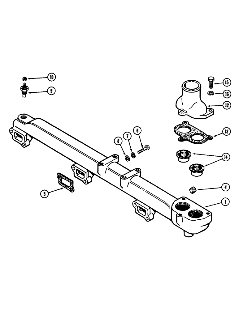 Схема запчастей Case IH 3294 - (2-004) - WATER MANIFOLD AND THERMOSTAT, 504BDT DIESEL ENGINE (02) - ENGINE