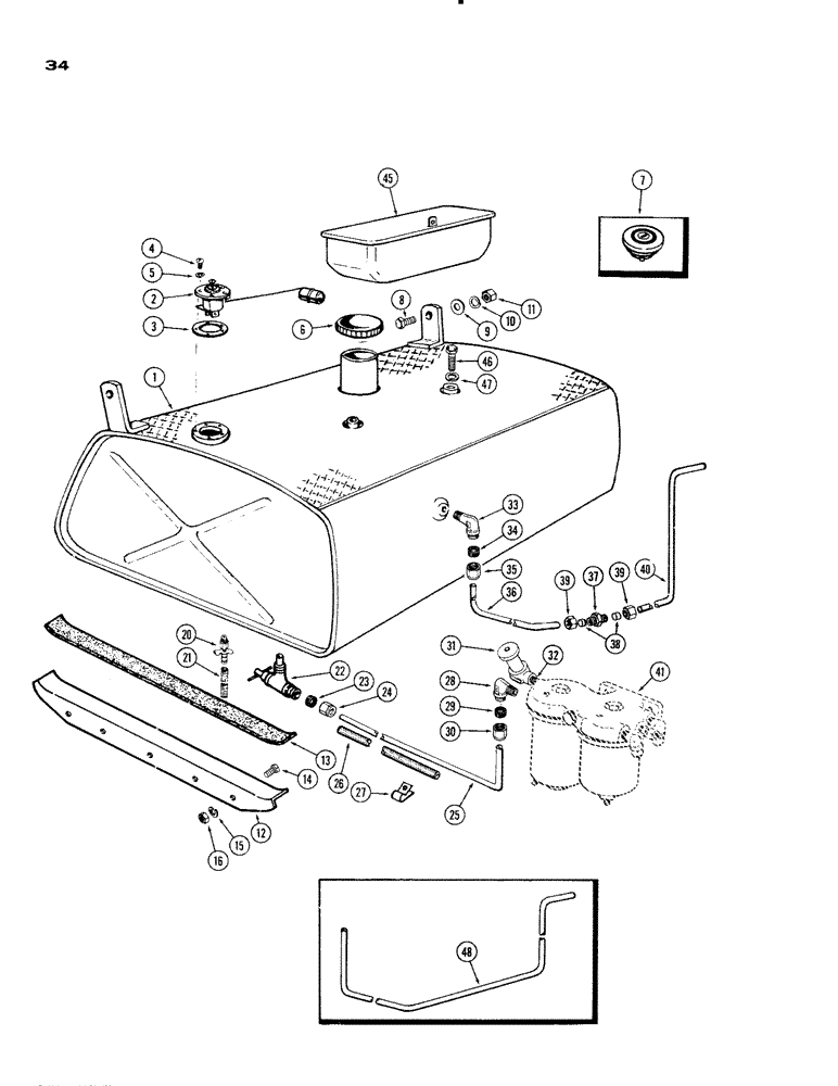 Схема запчастей Case IH 930-SERIES - (034) - FUEL TANK AND LINES, (401) DIESEL ENGINE (03) - FUEL SYSTEM