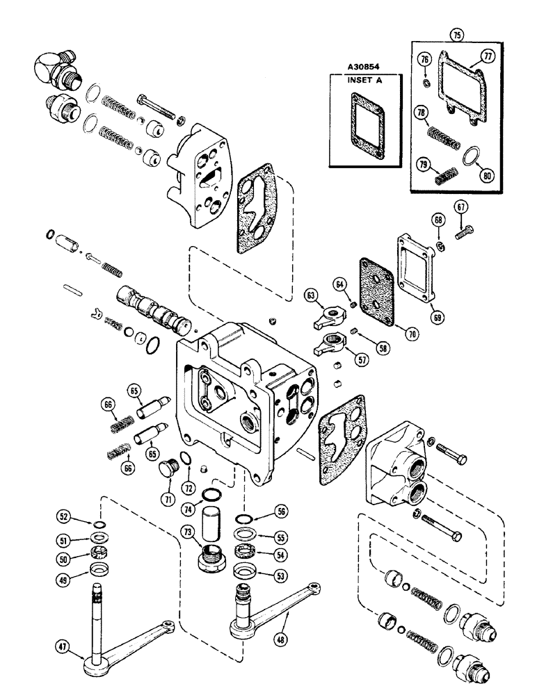 Схема запчастей Case IH 2470 - (215C) - A75812 REMOTE HYDRAULICS VALVE ASSYEMBLY, USED PRIOR TO TRACTOR SERIAL NO. 8713156 (08) - HYDRAULICS