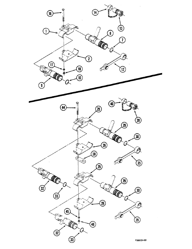 Схема запчастей Case IH STEIGER - (8-52) - QUICK DISCONNECT COUPLER ASSEMBLY, SINGLE REMOTE (08) - HYDRAULICS