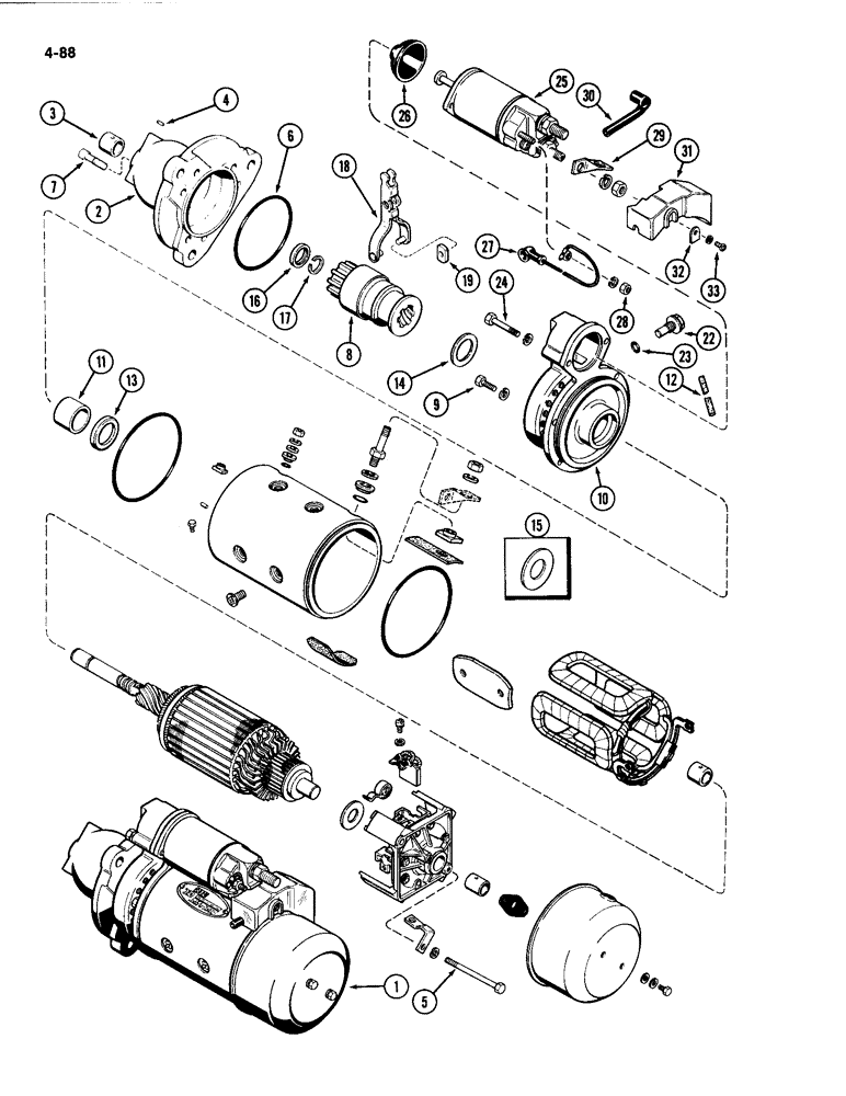 Схема запчастей Case IH 4494 - (4-088) - STARTER ASSEMBLY (04) - ELECTRICAL SYSTEMS