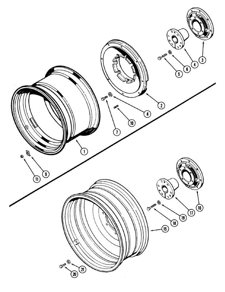 Схема запчастей Case IH 2594 - (6-072) - REAR WHEELS, CAST WITH 32 INCH RIMS (06) - POWER TRAIN