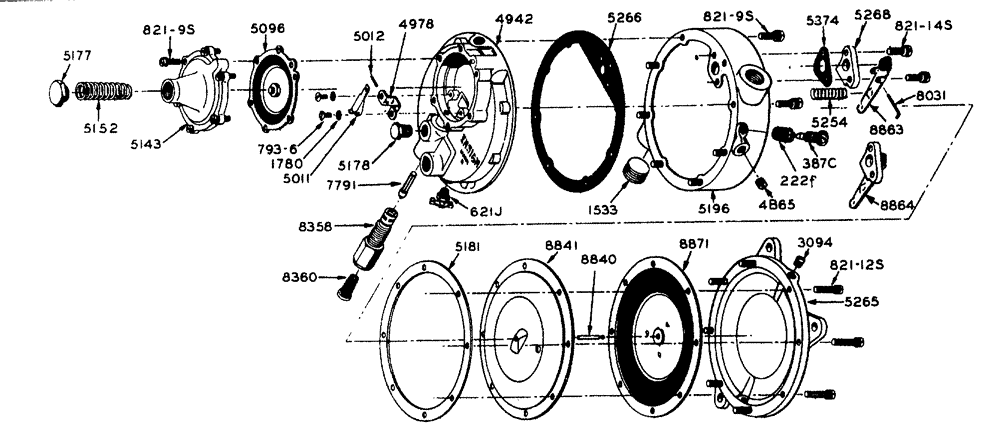 Схема запчастей Case IH LA-SERIES - (032) - PARTS FOR 4001AA REGULATOR (03) - FUEL SYSTEM