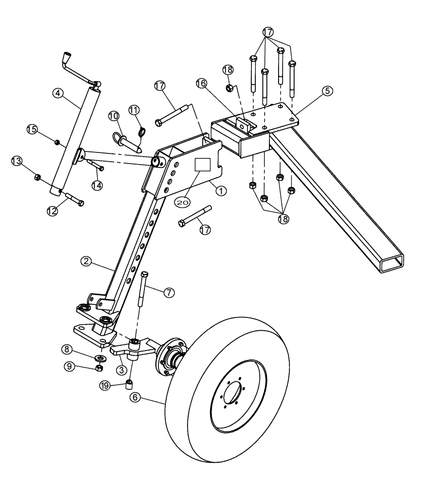 Схема запчастей Case IH 330 TRUE-TANDEM - (44.100.05) - PIVOT STABILIZING WHEEL 2008 AND AFTER UNITS (44) - WHEELS