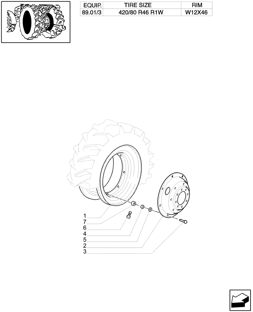 Схема запчастей Case IH PUMA 210 - (83.00[13]) - DRIVE WHEELS (11) - WHEELS/TRACKS