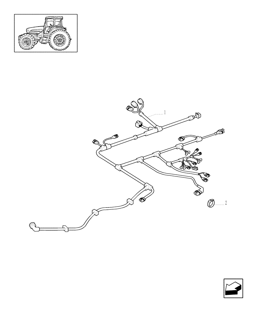 Схема запчастей Case IH MAXXUM 100 - (1.91.4[09]) - TRANSMISSION 12X12 - CABLE EXTENSION - W/CAB (10) - OPERATORS PLATFORM/CAB