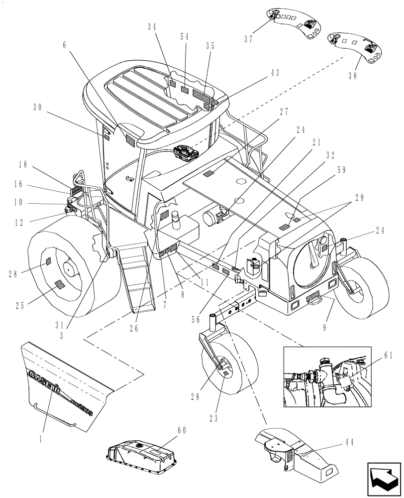 Схема запчастей Case IH WD1903 - (08.10[1]) - DECALS, LH (08) - SHEET METAL