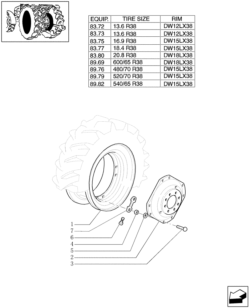 Схема запчастей Case IH MXU110 - (83.00[02]) - DRIVE WHEELS (11) - WHEELS/TRACKS