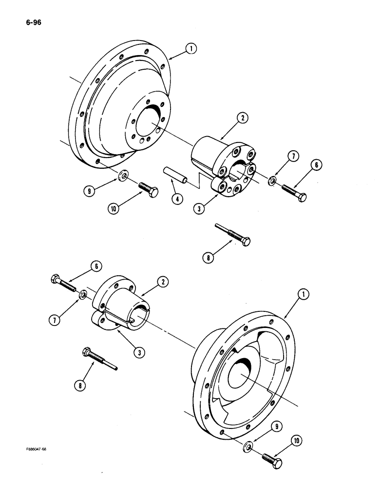 Схема запчастей Case IH 9150 - (6-096) - WHEEL HUBS, K592 BAR AXLES (06) - POWER TRAIN