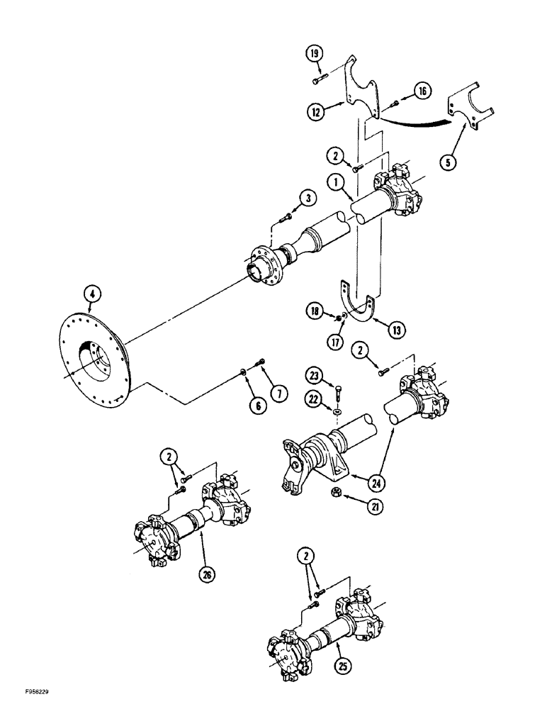 Схема запчастей Case IH 9390 - (6-126) - DRIVE SHAFTS AND MOUNTING (06) - POWER TRAIN