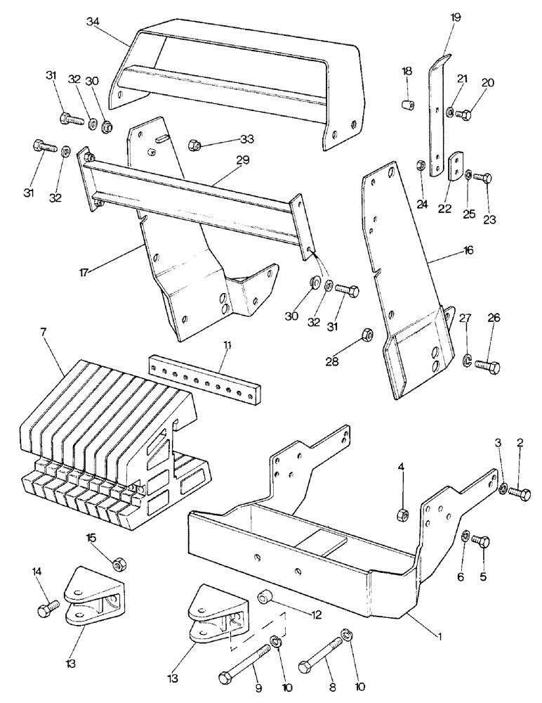 Схема запчастей Case IH 1290 - (T-06) - WEIGHTS, FRAME, TOW BRACKET, RADIATOR GUARD, 1290 PIN 11054201 & AFTER, 1390 PIN 11127048 & AFTER (11) - WHEELS & WEIGHTS