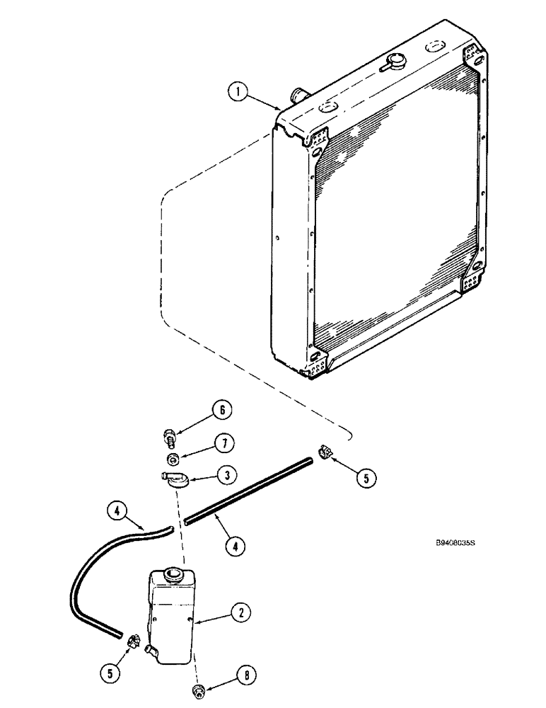 Схема запчастей Case IH 2144 - (2-08) - COOLANT RECOVERY SYSTEM (01) - ENGINE