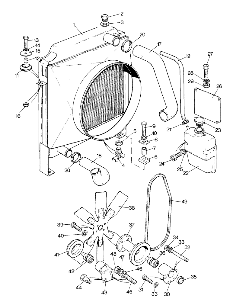 Схема запчастей Case IH 1690 - (B01-1) - RADIATOR AND FAN, PRIOR TO P.I.N. 11212772 (02) - COOLING & FUEL SYSTEMS