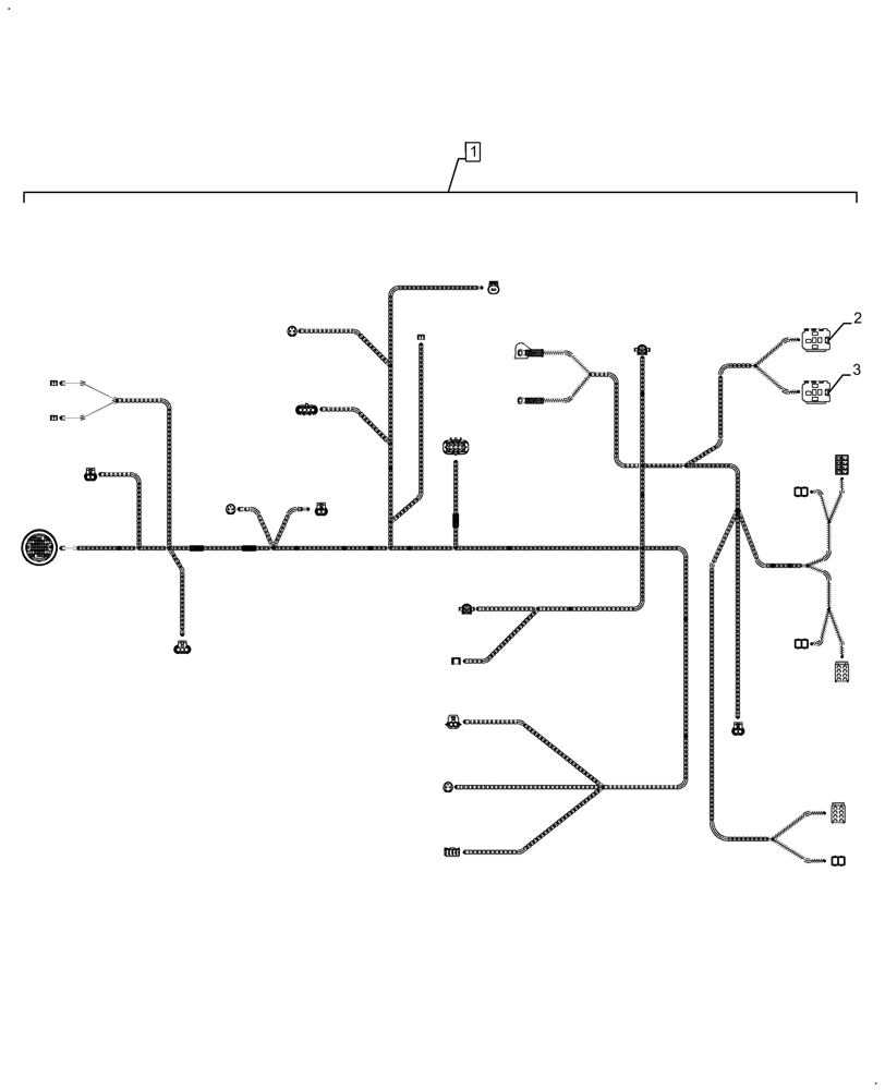 Схема запчастей Case IH FARMALL 125A - (55.100.BZ[04]) - WIRE HARNESS, CHASSIS, ROPS (55) - ELECTRICAL SYSTEMS