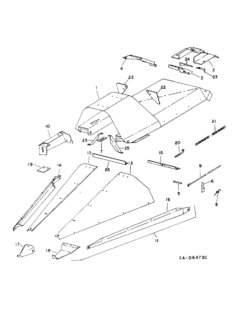 Схема запчастей Case IH 900 - SERIES - (B-19) - CENTER GATHERER SHIELDS AND DIVIDERS, FOR 28 AND 30 IN. ROWS (58) - ATTACHMENTS/HEADERS