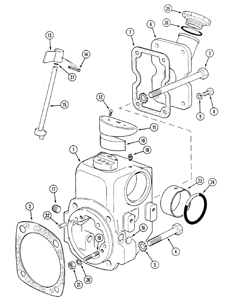 Схема запчастей Case IH 1494 - (8-342) - RAMSHAFT BRACKET (08) - HYDRAULICS