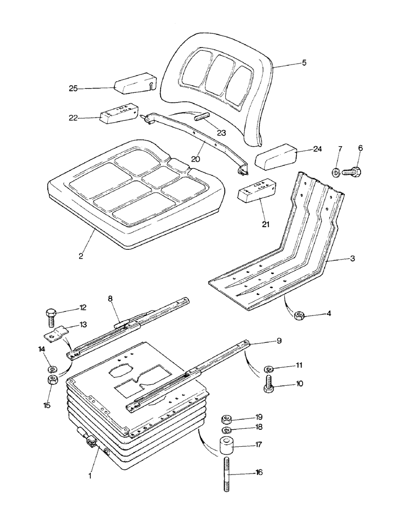 Схема запчастей Case IH 1690 - (T08-1) - SEAT ASSEMBLY, STANDARD, HIGH PLATFORM (10) - OPERATORS PLATFORM/CAB