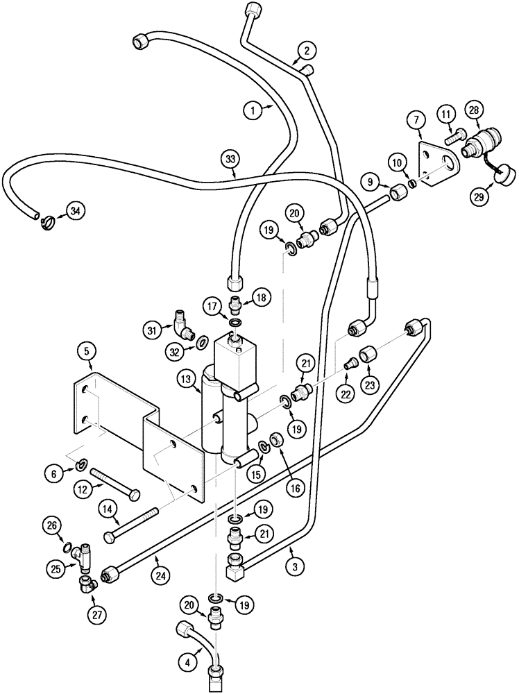 Схема запчастей Case IH CX90 - (07-06) - HYDRAULIC TRAILER BRAKE CIRCUIT (07) - BRAKES