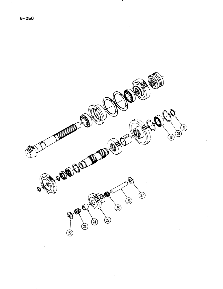 Схема запчастей Case IH 485 - (6-250) - RANGE TRANSMISSION, IN REAR FRAME (CONTD) (06) - POWER TRAIN