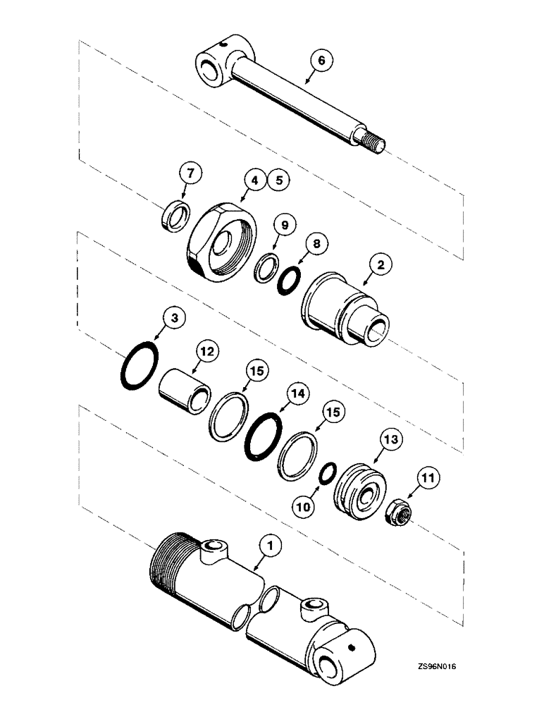 Схема запчастей Case IH 2450 - (5-30) - WELDED DOUBLE ACTING CYLINDERS, 2 ID X 15 INCH STROKE 