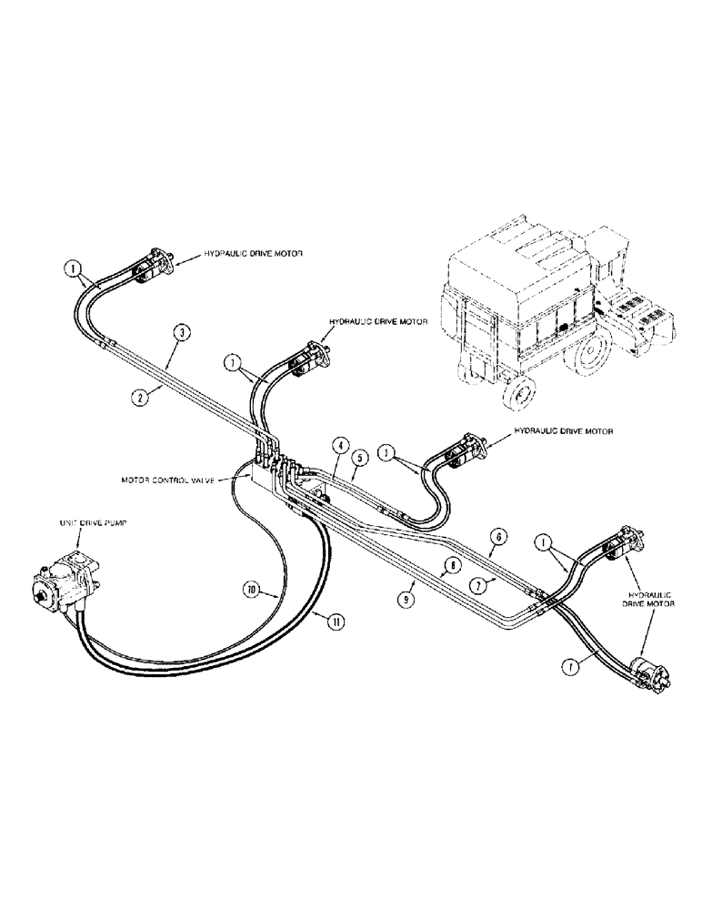 Схема запчастей Case IH 1800 - (1-28) - PICTORIAL INDEX, BRUSH UNIT AND HEADER DRIVE HYDRAULIC SYSTEM (00) - PICTORIAL INDEX