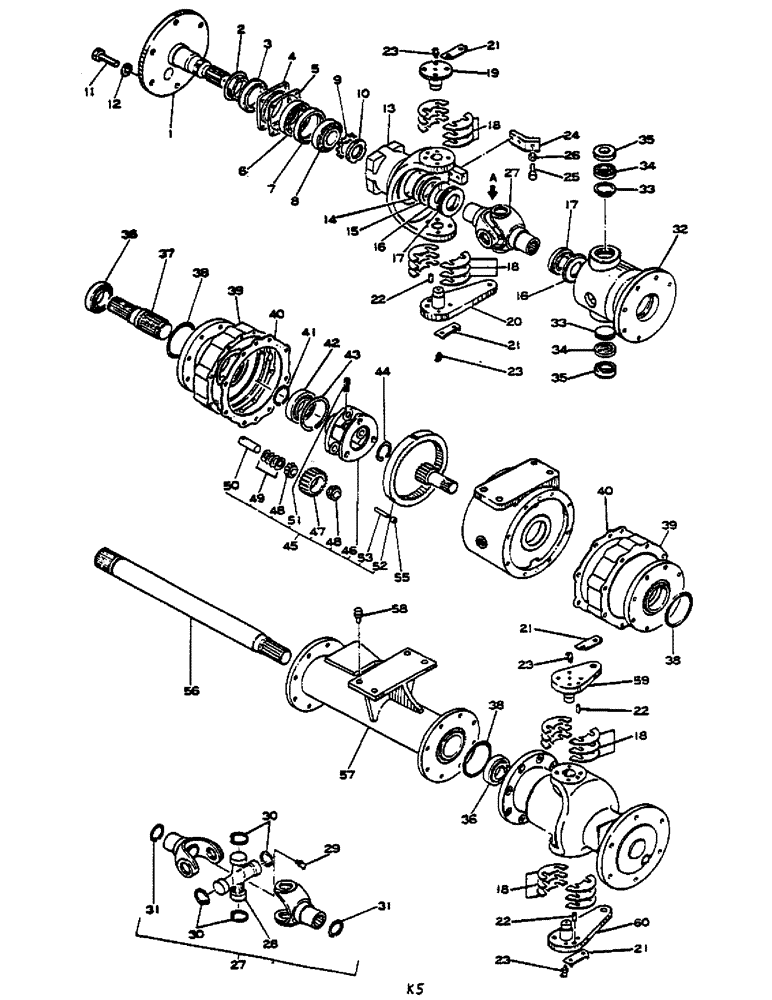 Схема запчастей Case IH HYDRO 84 - (07-159) - FRONT AXLE, 4-WHEEL DRIVE (04) - Drive Train