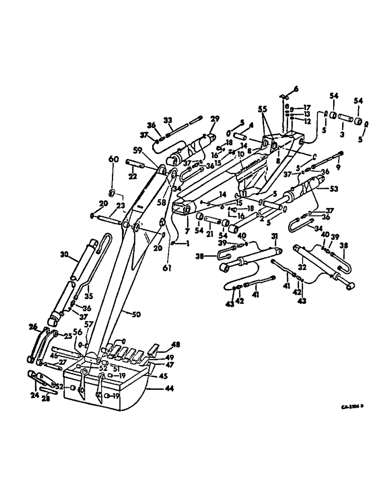 Схема запчастей Case IH 2500 - (17-06) - MOUNTED EQUIPMENT, BACKHOE BOOM, BUCKET, DIPPERSTICK HYDRAULIC CYLINDERS AND CONNECTIONS Mounted Equipment