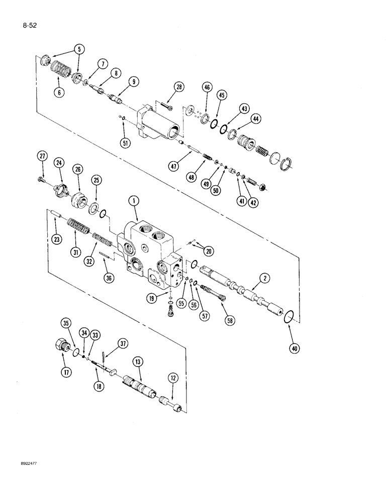 Схема запчастей Case IH 9210 - (8-052) - HYDRAULIC REMOTE VALVE SECTION, FIRST, SECOND, THIRD AND FOURTH WITH FLOAT (08) - HYDRAULICS