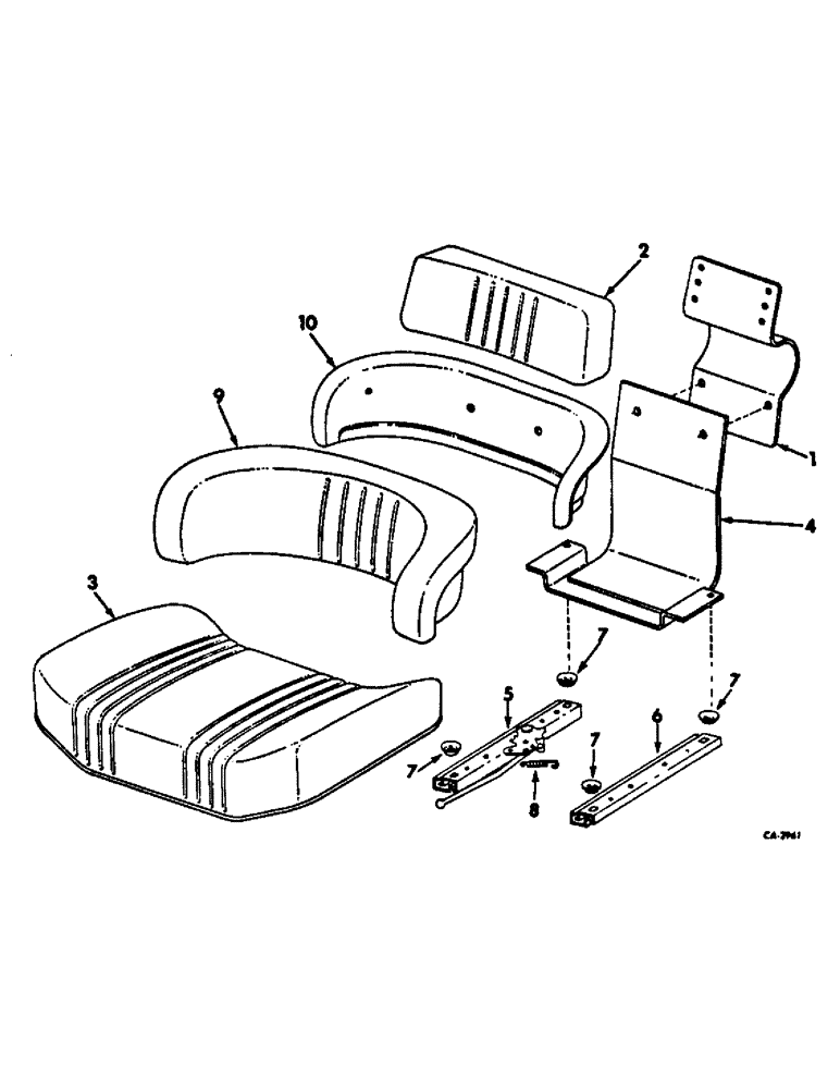 Схема запчастей Case IH 2544 - (M-05) - SEAT, OPERATORS PLATFORM AND MISCELLANEOUS, DELUXE SEAT (10) - OPERATORS PLATFORM