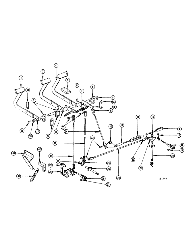 Схема запчастей Case IH 960 - (306) - TURNING BRAKE PEDAL AND LINKAGE - GRAIN COMBINE (33) - BRAKES & CONTROLS