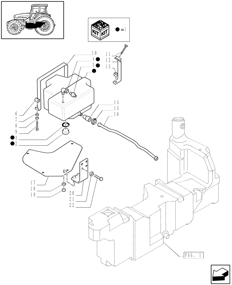 Схема запчастей Case IH JX1090U - (1.14.0/01[02A]) - (VAR.042) FUEL TANK WITH AUXILIARY TANK - AUXILIARY TANK AND RELATED PARTS - D5657 (02) - ENGINE EQUIPMENT