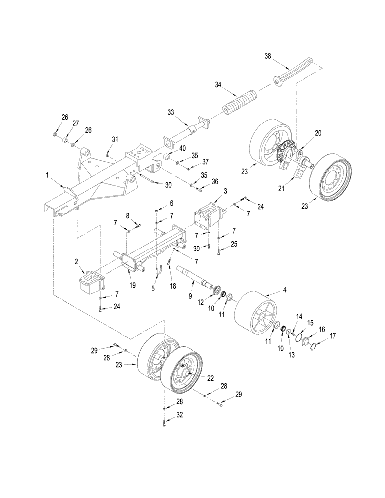 Схема запчастей Case IH STX375 - (06-04) - UNDERCARRIAGE MOUNTING (06) - POWER TRAIN