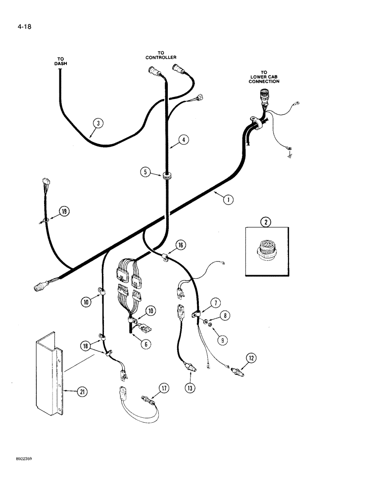 Схема запчастей Case IH 9210 - (4-018) - TRANSMISSION HARNESS (04) - ELECTRICAL SYSTEMS