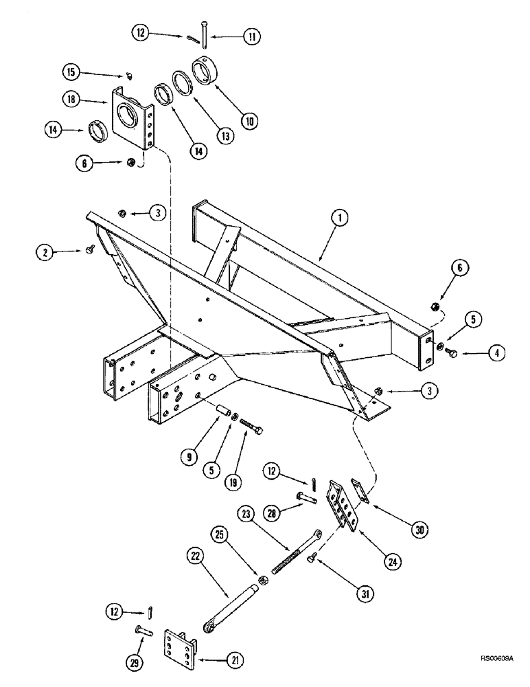 Схема запчастей Case IH 1680 - (5-66) - STEERING AXLE SUPPORT, POWER GUIDE AXLE, P.I.N. JJC0044001 AND AFTER (04) - STEERING