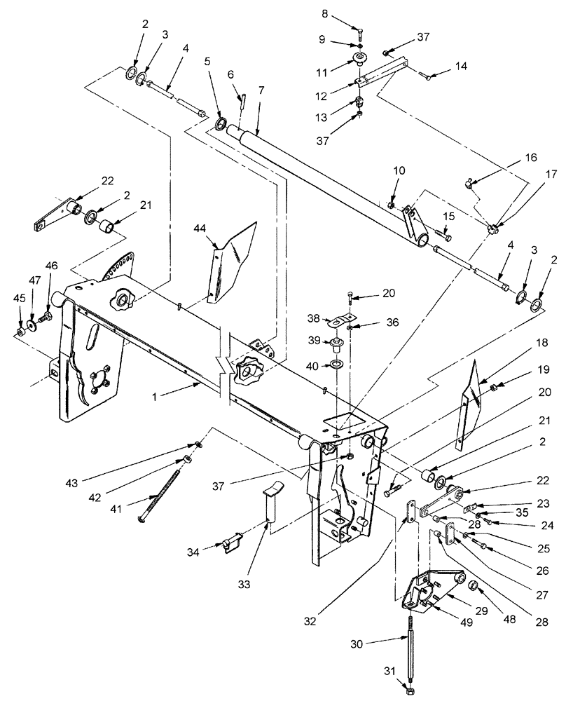 Схема запчастей Case IH RDX161 - (003[1]) - CONDITIONING ROLL TENSION, PRIOR TO PIN HCA0016084 (58) - ATTACHMENTS/HEADERS