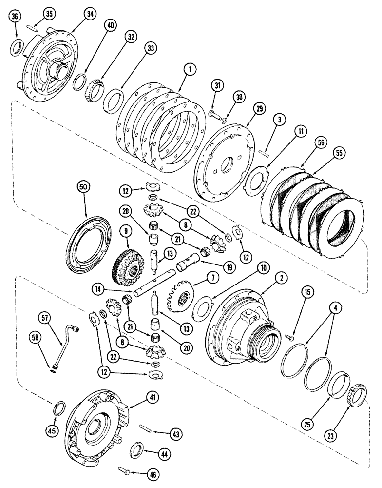 Схема запчастей Case IH MX270 - (06-15) - TRANSMISSION DIFFERENTIAL (06) - POWER TRAIN