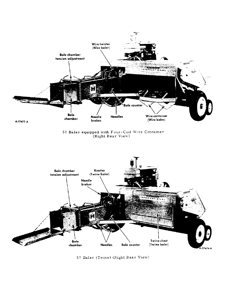 Схема запчастей Case IH 57 - (A-02) - 57 BALER, TWINE AND WIRE, SERIAL NUMBER 501G AND UP 