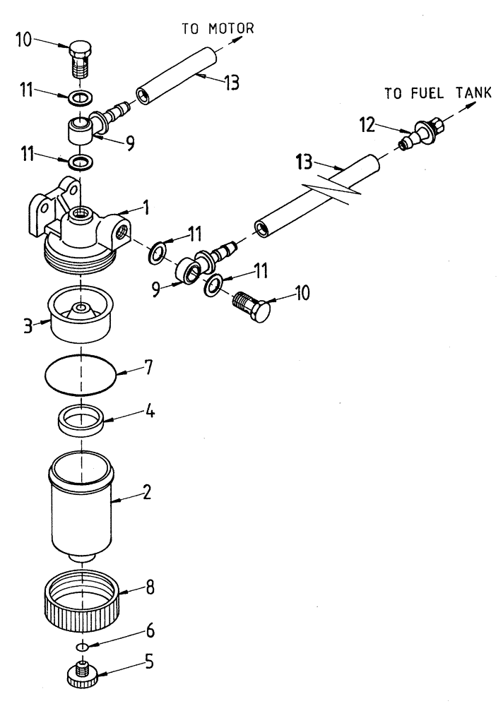 Схема запчастей Case IH 7700 - (C01[32]) - ENGINE WATER SEPARATOR AND FUEL LINES Engine & Engine Attachments