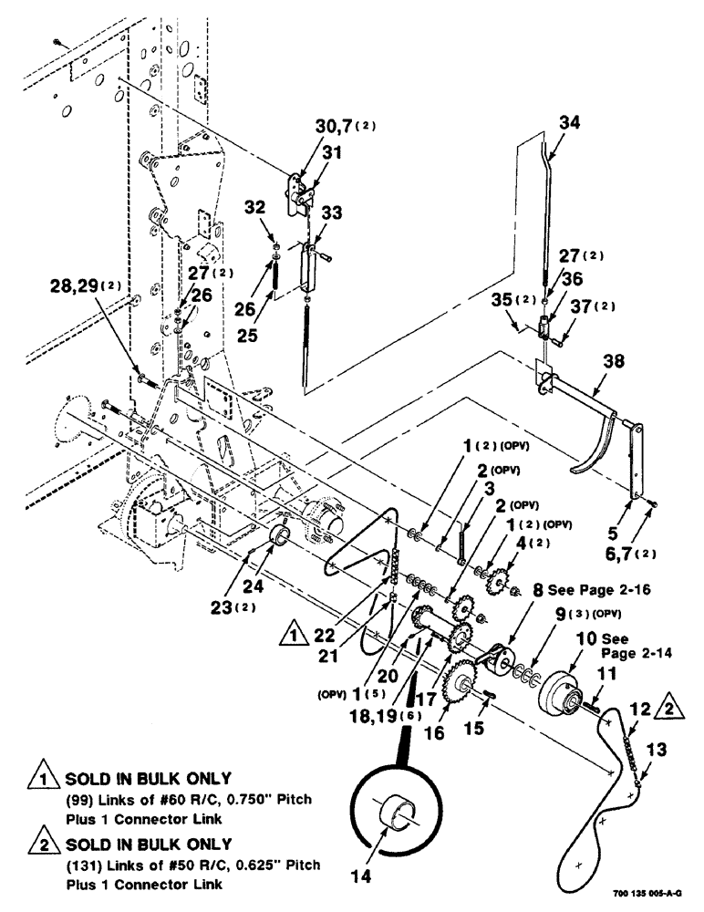 Схема запчастей Case IH 8435 - (2-10) - ROLLER DRIVE ASSEMBLY, SERIAL NUMBER CFH0124001 THROUGH CFH0124137 Driveline