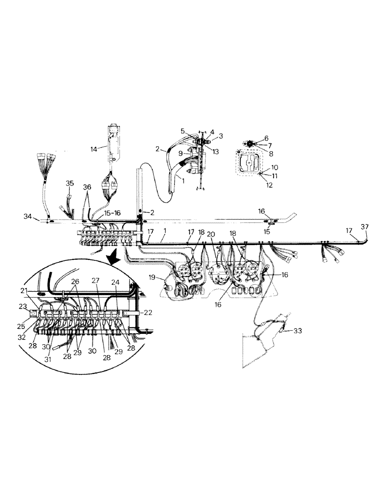 Схема запчастей Case IH KM-360 - (02-16A) - DASH ELECTRICAL, ASN 3982, 5-1-84 (06) - ELECTRICAL