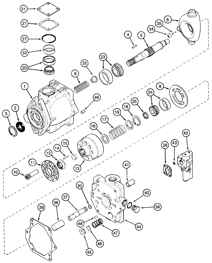 Схема запчастей Case IH 420 - (08-05) - HYDRAULIC PISTON PUMP ASSEMBLY (07) - HYDRAULICS