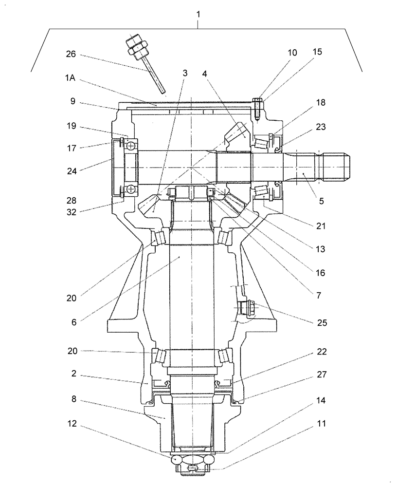 Схема запчастей Case IH RC1800 - (015[02]) - CENTER DECK GEAR BOX 1000 RPM PTO (03) - MAIN GEARBOX