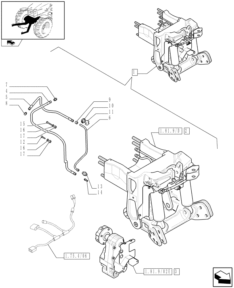 Схема запчастей Case IH PUMA 210 - (1.81.9/02H) - FRONT HPL WITH PTO - BREAKDOWN (07) - HYDRAULIC SYSTEM