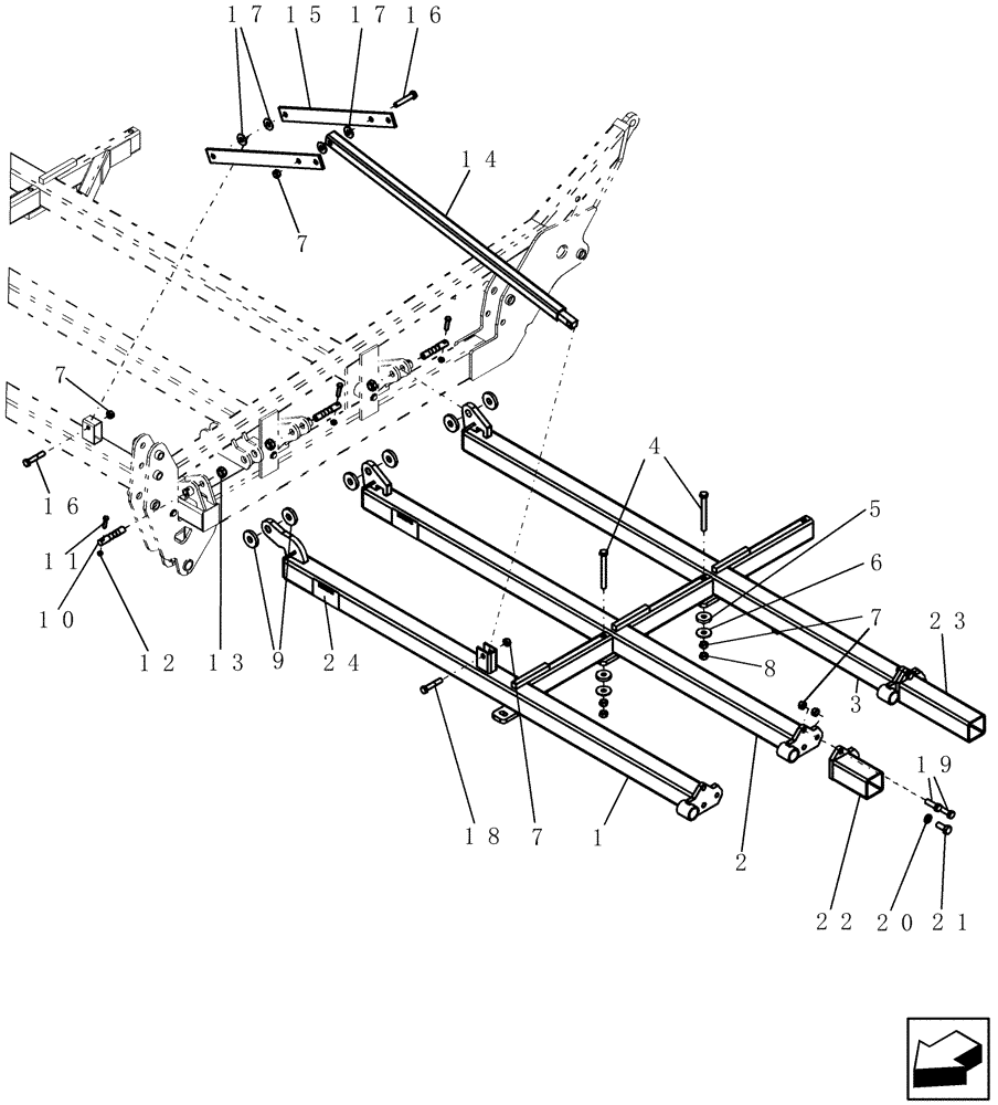 Схема запчастей Case IH 400 - (39.100.16) - 9 THREE SECTION OUTER WING (FRONT) - 33 MODEL SHOWN (39) - FRAMES AND BALLASTING