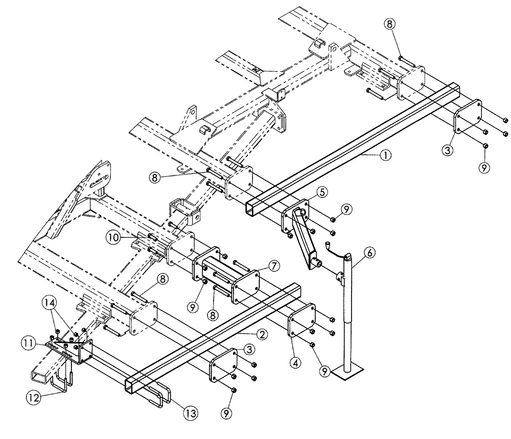 Схема запчастей Case IH 340 - (75.200.19) - SPIKE HARROW MOUNTING PARTS (75) - SOIL PREPARATION