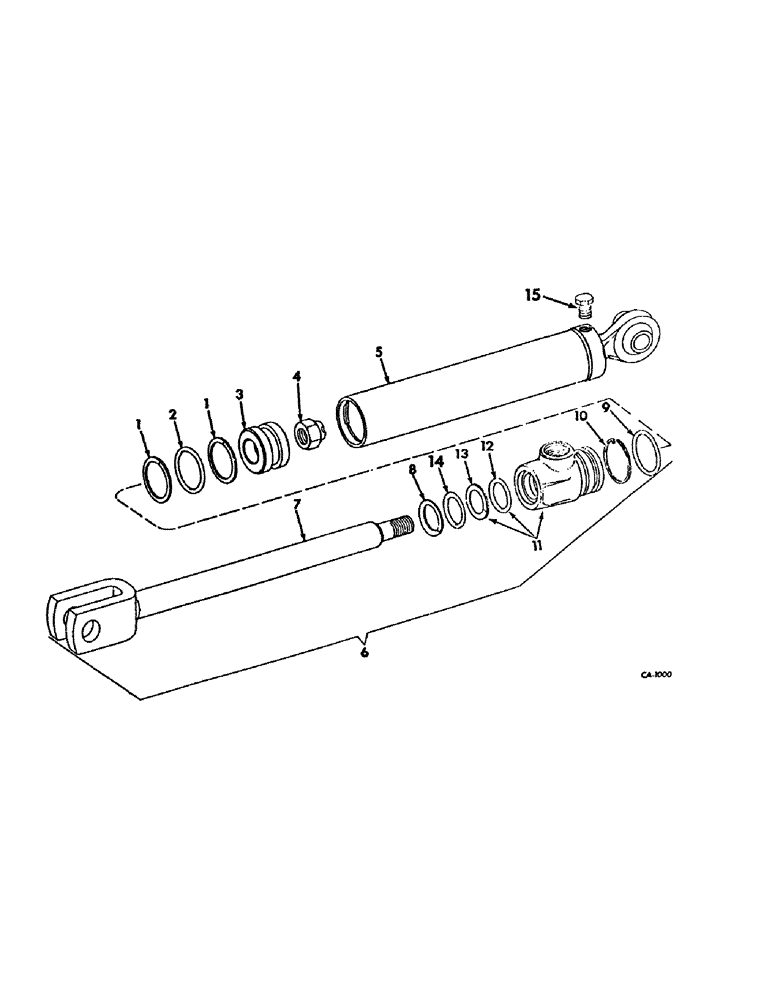 Схема запчастей Case IH 92 - (D-40) - HYDRAULIC CYLINDER, UPPER LINK, 3 X 8 IN. DOUBLE ACTING, FOR USE WITH ASSIST AND TRANSPORT WHEELS 